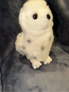 Aurora White Gray Spotted Snowy Owl Stuffed Animal Plush Realistic Toy 2019 10”